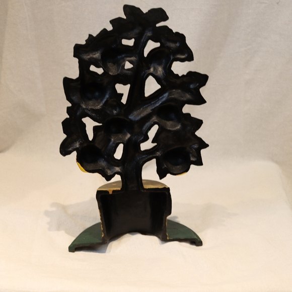 Vintage Cast Iron Apple Tree Doorstop Rustic Farmhouse Decor 12" Tall - Picture 7 of 14